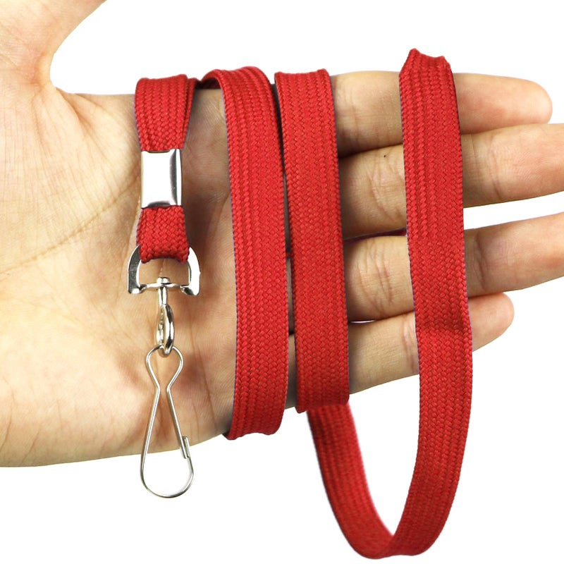 Bird Fiy Red Lanyard 100 Pack Bulk Badge Lanyards for ID Badges Neck Cruise Name Tag ID Holder - Image 5